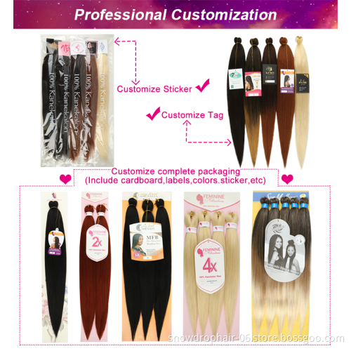 1X 2X 3X Synthetic Easy Private Label Yaki Ez Pre-Stretched Expression Pre Stretched Braiding Hair Pre Stretch